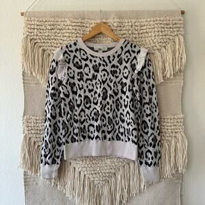 Rachel Zoe Leopard Cashmere Blend Heidi Sweater